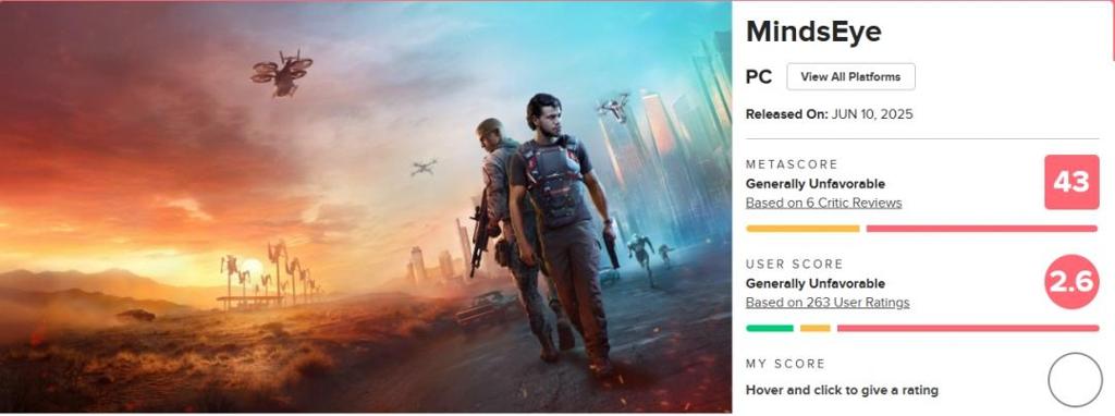 《心之眼》M站均分43载入史册！ IGN4分差评：别买