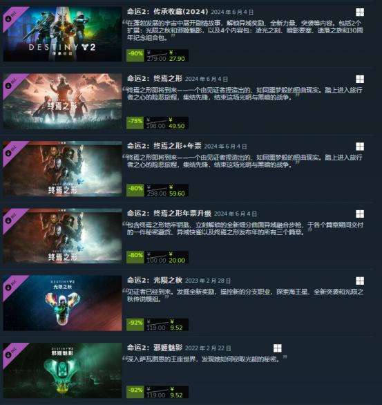 《命运2》终焉之形DLC夏促新史低来袭！年八《宿命边缘》蓄势待发