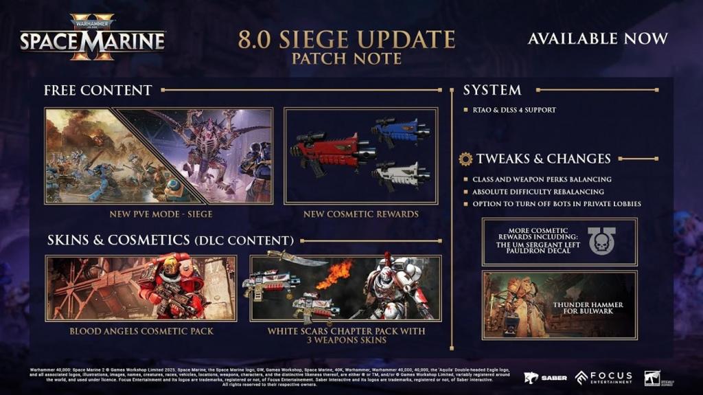 《战锤40K：星际战士2》9月重大更新！新职业武器和DLC！