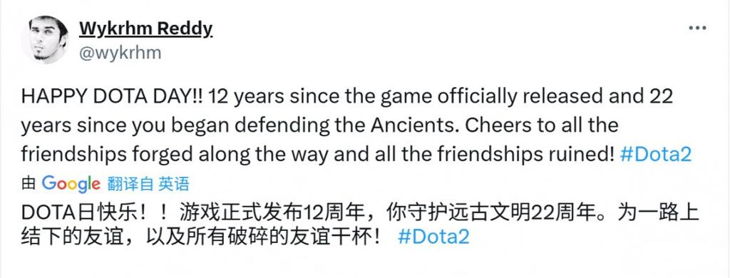 《DOTA2》迎来发售12周年 DOTA已诞生22年
