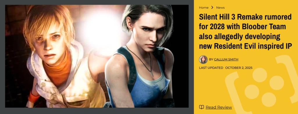 重磅！传Bloober正开发《寂静岭3：重制版》和全新原创《寂静岭》游戏