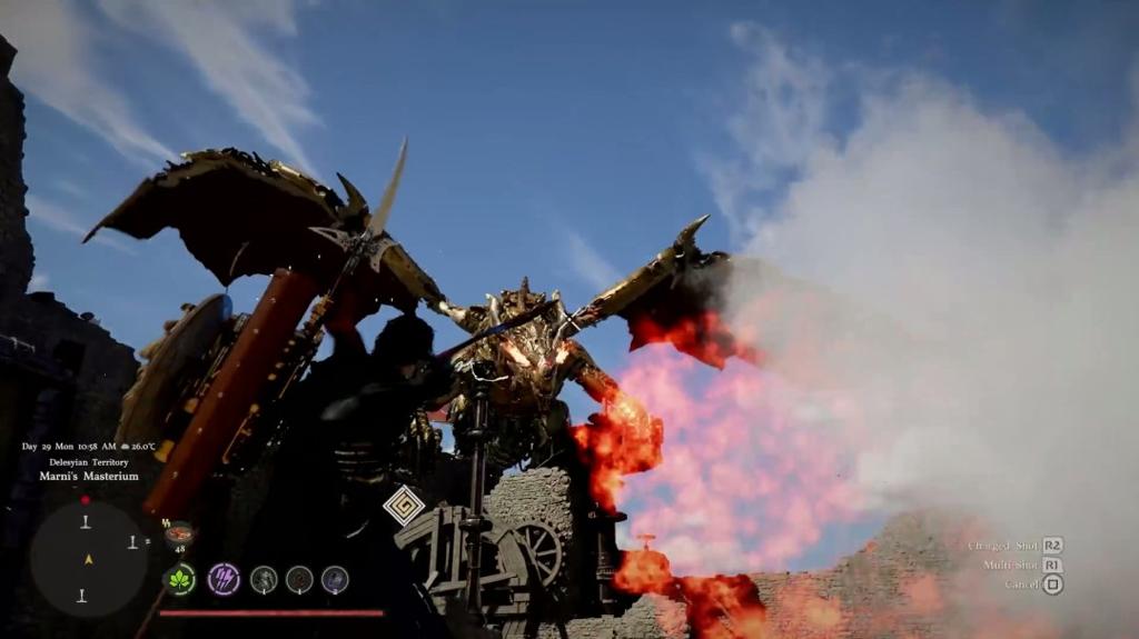 《红色沙漠》全新9分钟实机 大战机械黄金巨龙