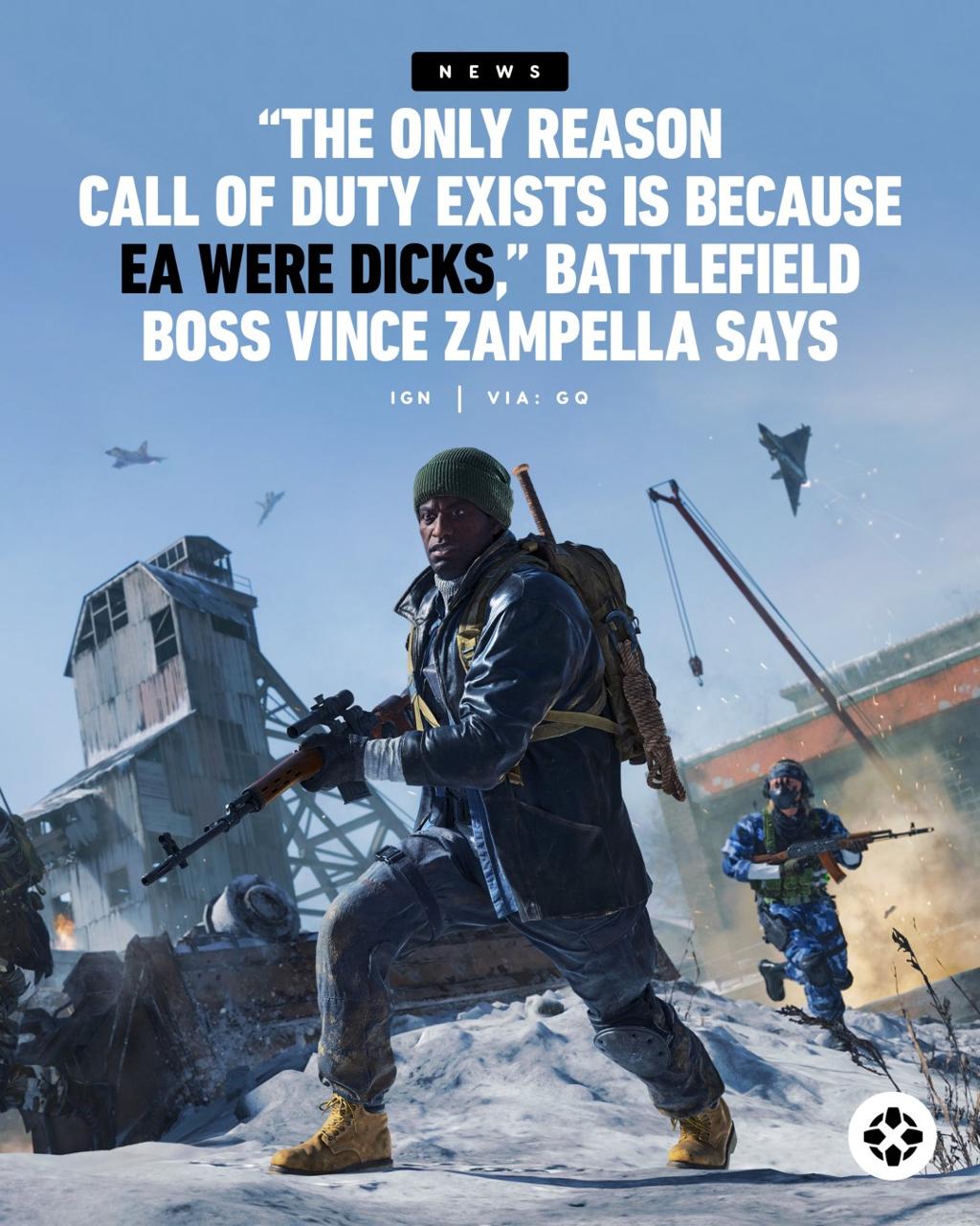 《战地》老大：《使命召唤》能存在是因为EA当时太混蛋