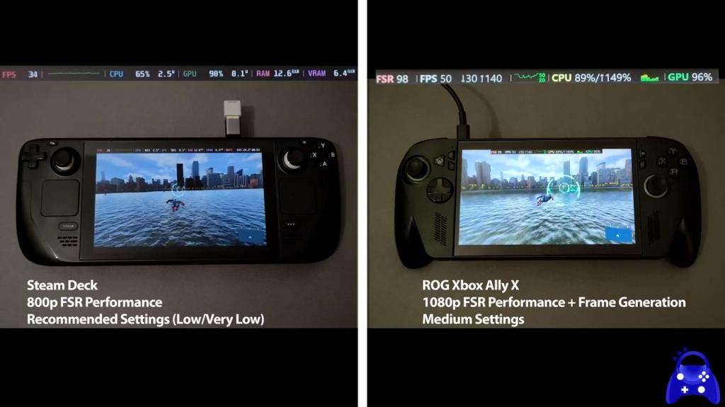 《漫威蜘蛛侠2》画面对比：Xbox Ally X超越Steam Deck