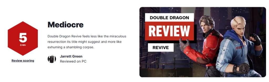 《双截龙再临》 IGN5分：不是复活而是行尸走肉！