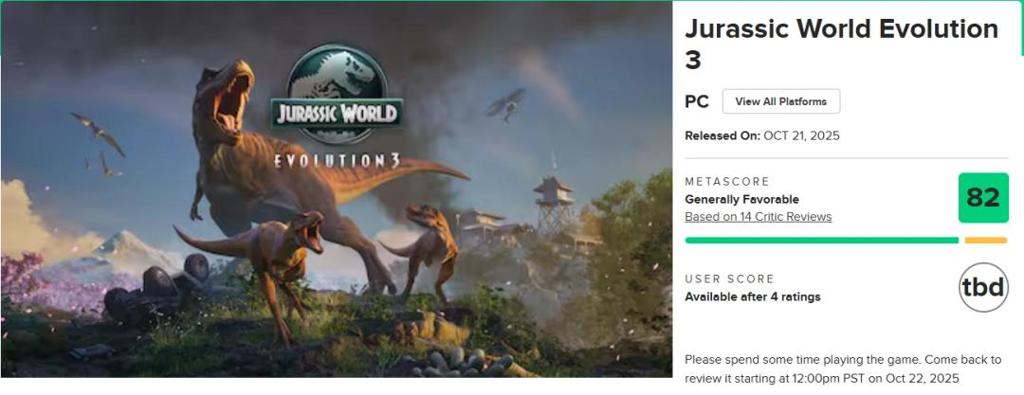 《侏罗纪世界：进化3》IGN8分：系列巅峰之作！