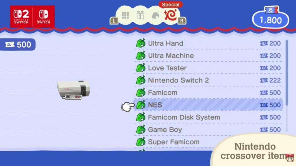  《集合啦！动物森友会》更新新增复古主机功能 并将联动塞尔达、喷射战士与乐高