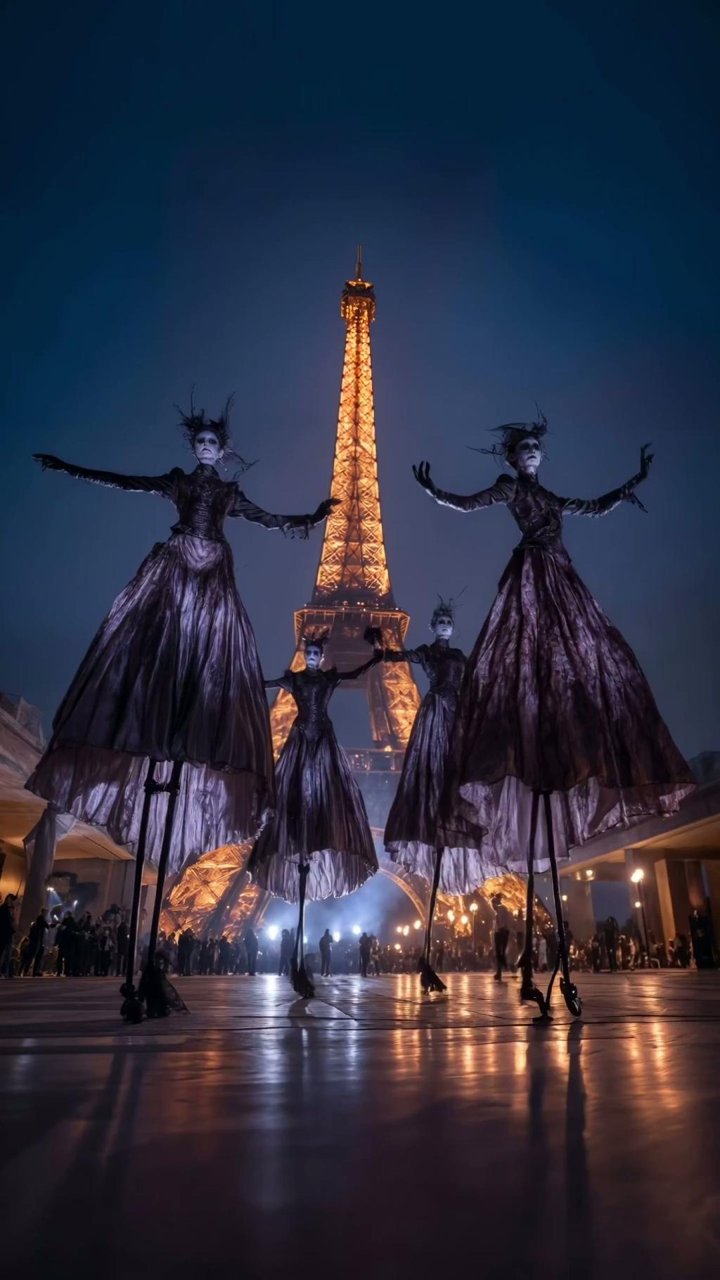 想象力拉满了！AI创作的万圣节表演视频