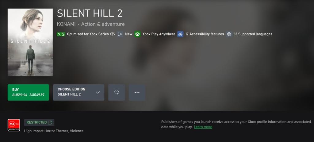 《寂静岭2：重制版》现已登陆Xbox 首发半价特惠