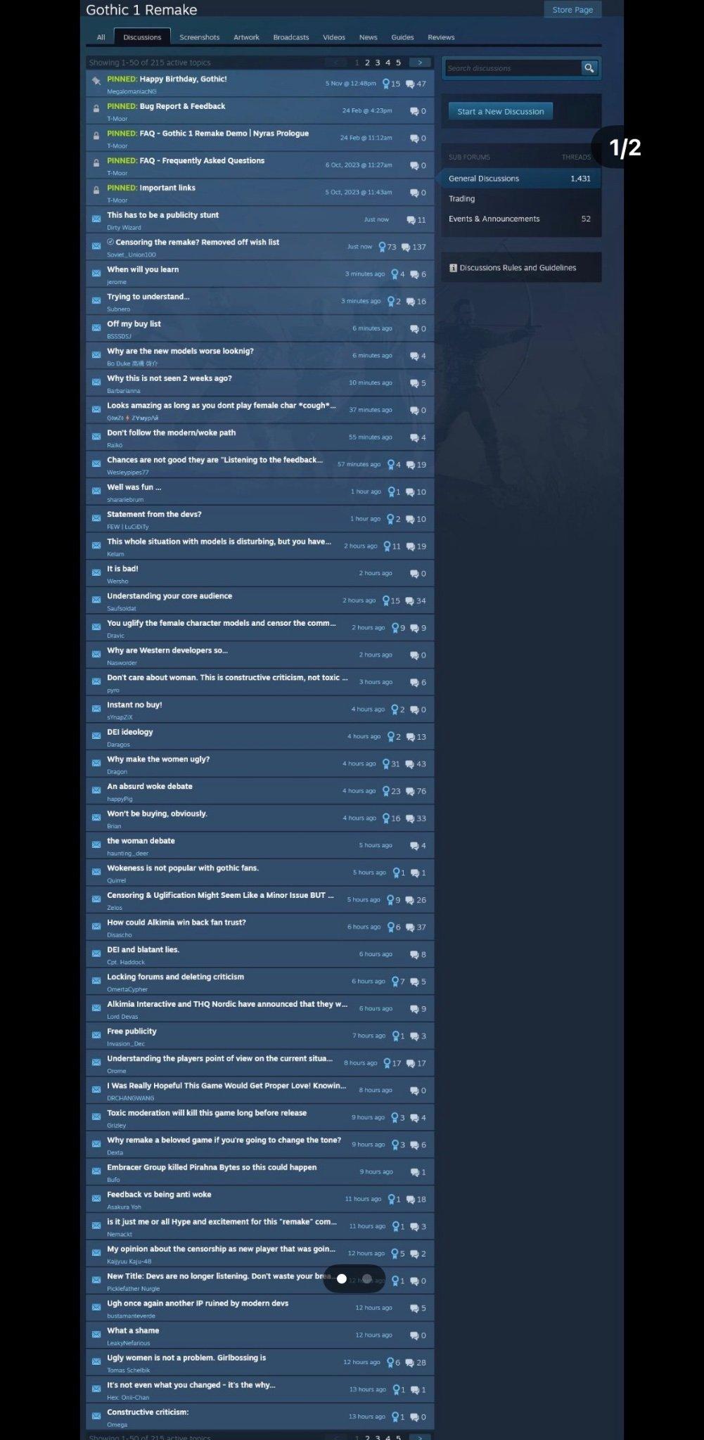 《哥特王朝：重制版》丑化女性 Steam讨论区炸了锅