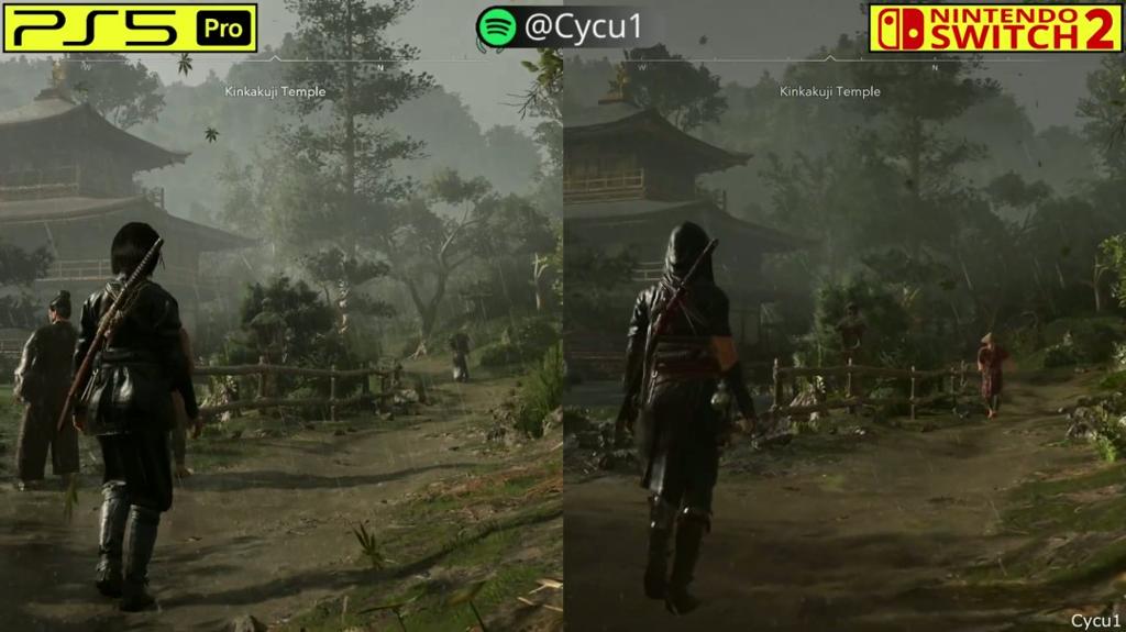《刺客信条：影》PS5 Pro和Switch 2画面对比