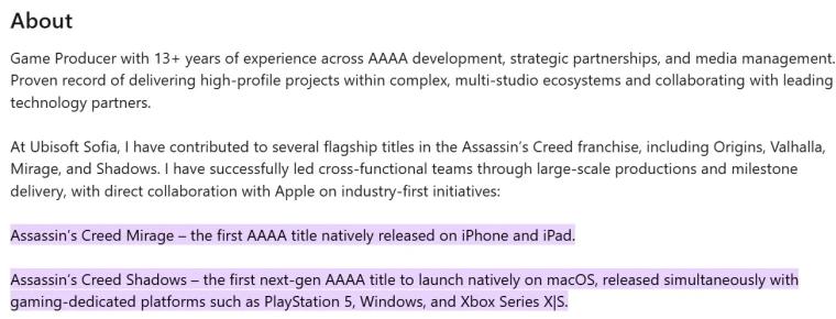 曝育碧内部认定两款《刺客信条》为4A游戏！