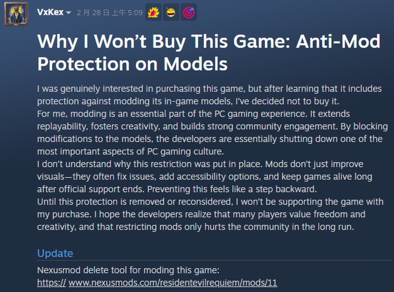 曝《生化危机9》模型Mod很难做 卡普空疑似给文件