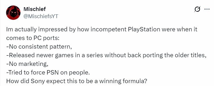 索尼PC游戏卖不动 玩家吐槽其发售晚价格贵质量不行