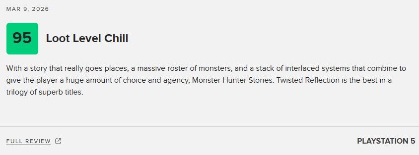 《怪物猎人物语3：命运双龙》M站86分：情节跌宕 巅峰之作