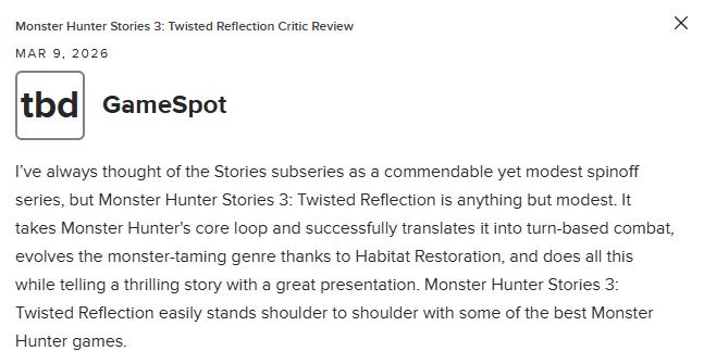 《怪物猎人物语3：命运双龙》M站86分：情节跌宕 巅峰之作