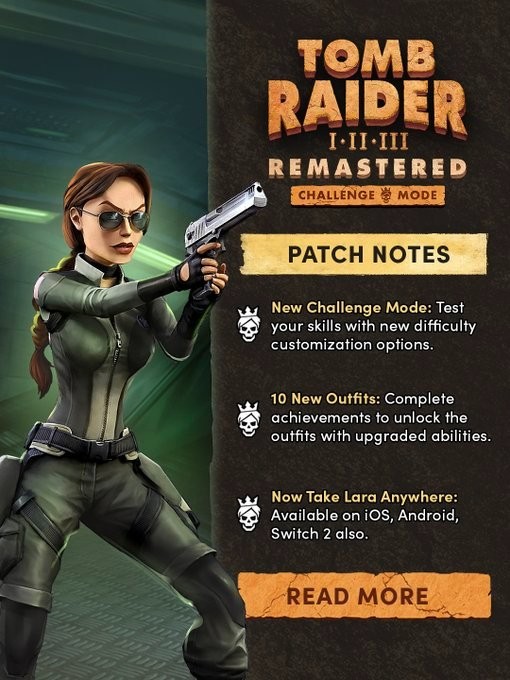 《古墓丽影123重制版》登陆Switch2与移动平台 重大更新上线