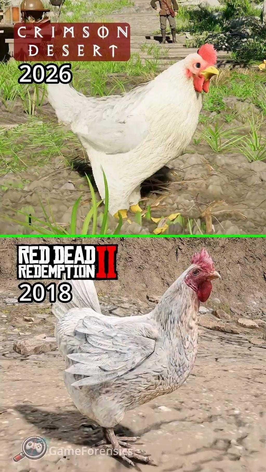 R星又赢了！《红色沙漠》和《荒野大镖客2》小鸡对比