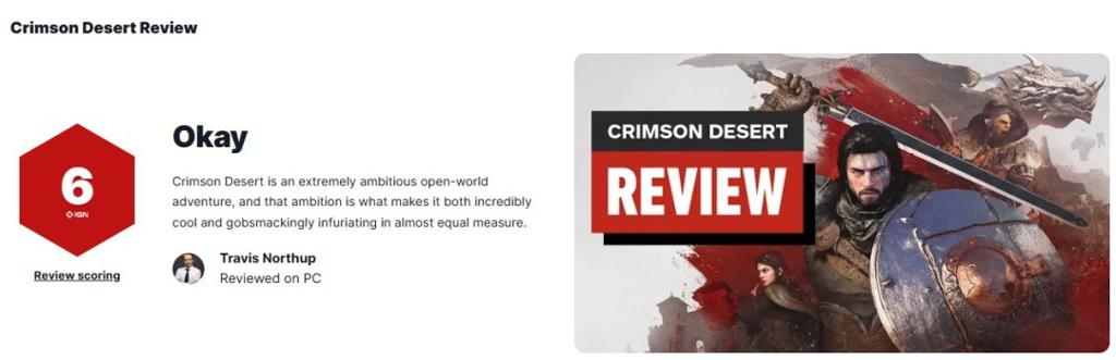 《红色沙漠》IGN最终评分仍为6分 反转未能实现