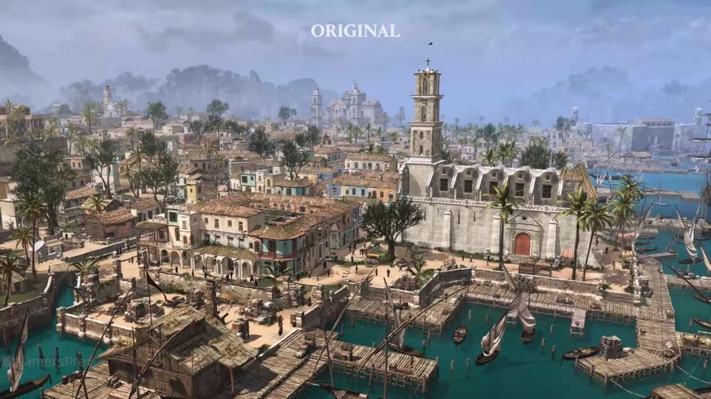 《刺客信条：黑旗 记忆重置》最高需RTX 4090 新旧版画面对比视频