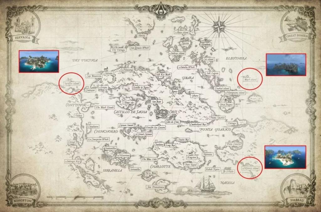 《刺客信条：黑旗 记忆重置》地图泄露 规模远超原作 包含3座DLC岛屿不收费