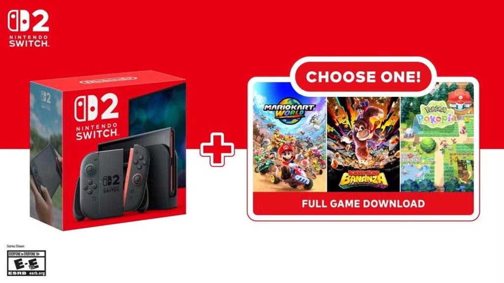 任天堂推出Switch2自选游戏同捆包 三款大作任选其一