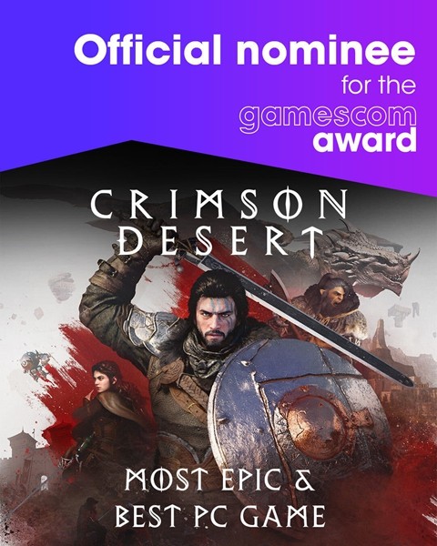 《红色沙漠》入围Gamescom Awards 2026“最具史诗感游戏”与“最佳PC游戏”奖项